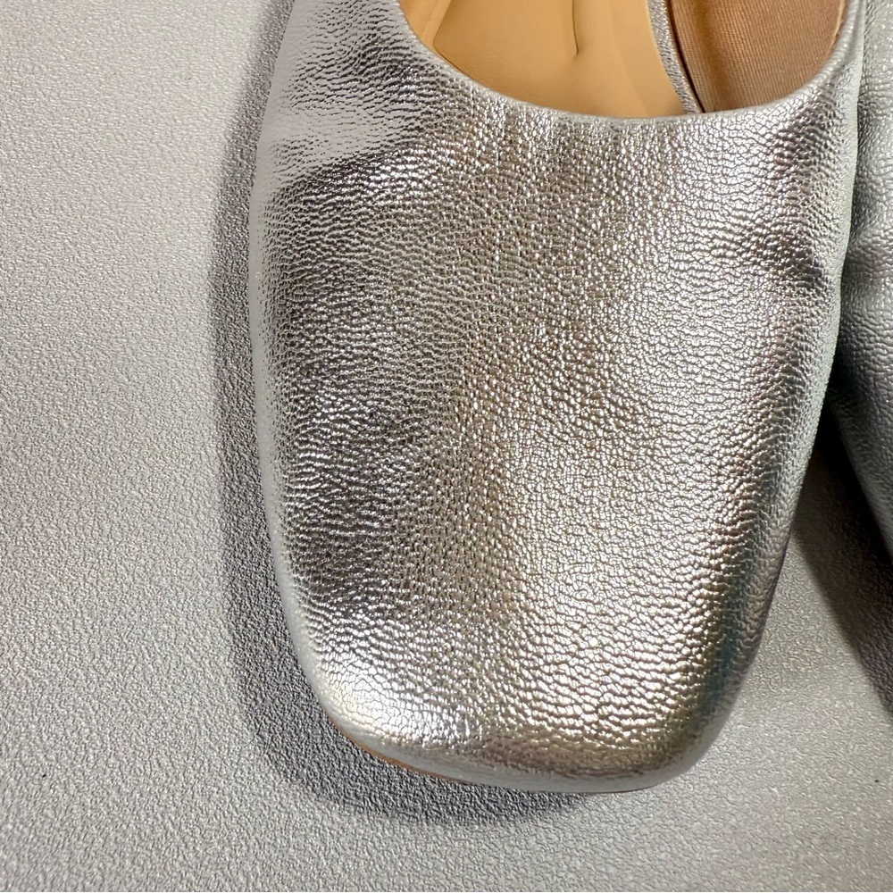 Franco Sarto Ariel Metallic Silver Square Toe Ballet Flats - Picture 9 of 15